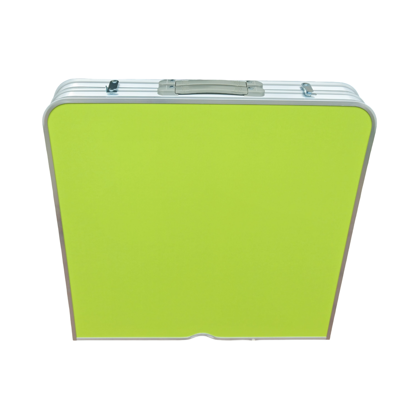 Faltbarer Campingtisch mit 4 Hockern -Grün & Silber - Klapptisch Set für Picknick, Garten & Outdoor - 120x60 cm