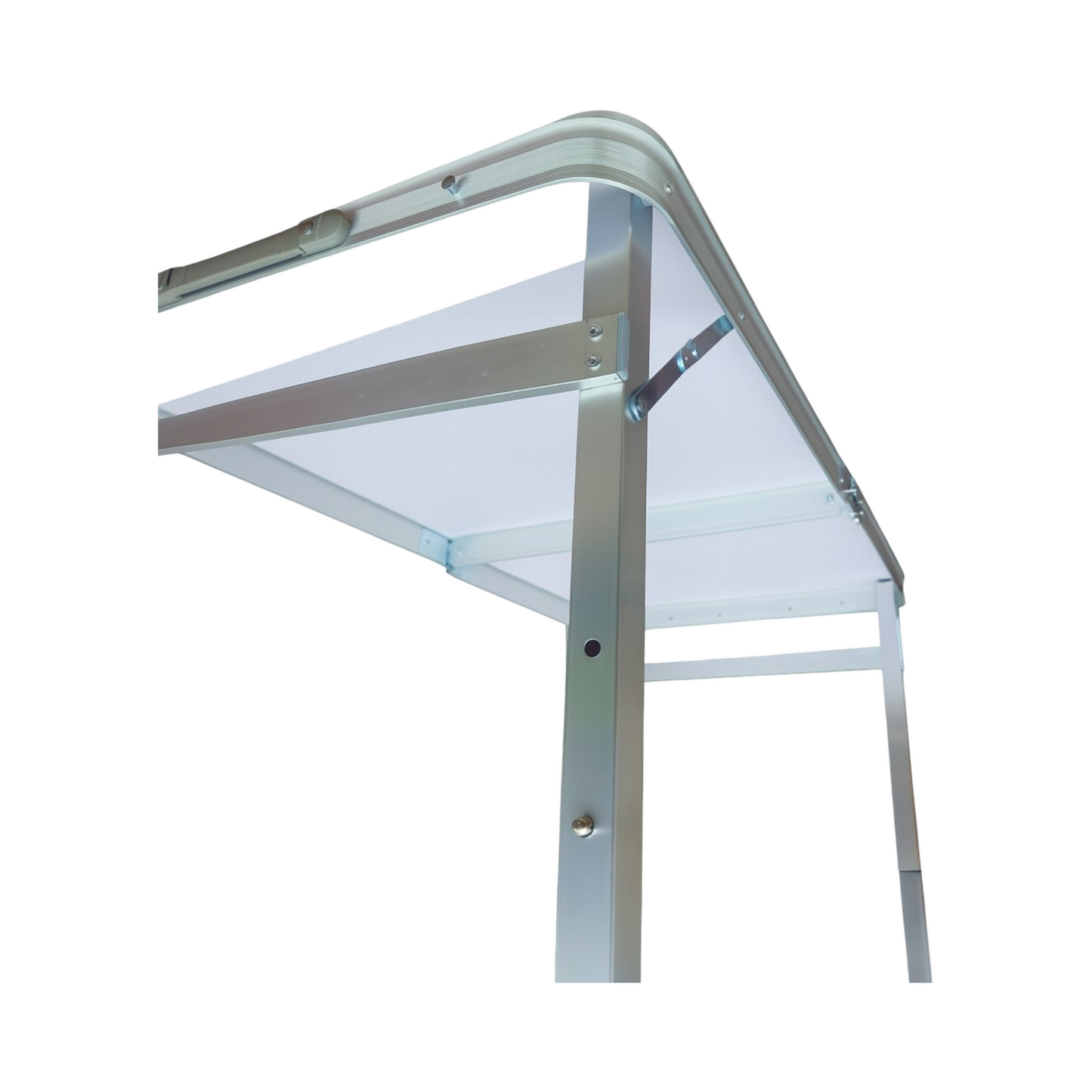 Camping Klapptisch Set 120×60 cm mit 4 Hockern – Faltbarer Outdoor Tisch für Picknick & Garten (Blau & Silber)