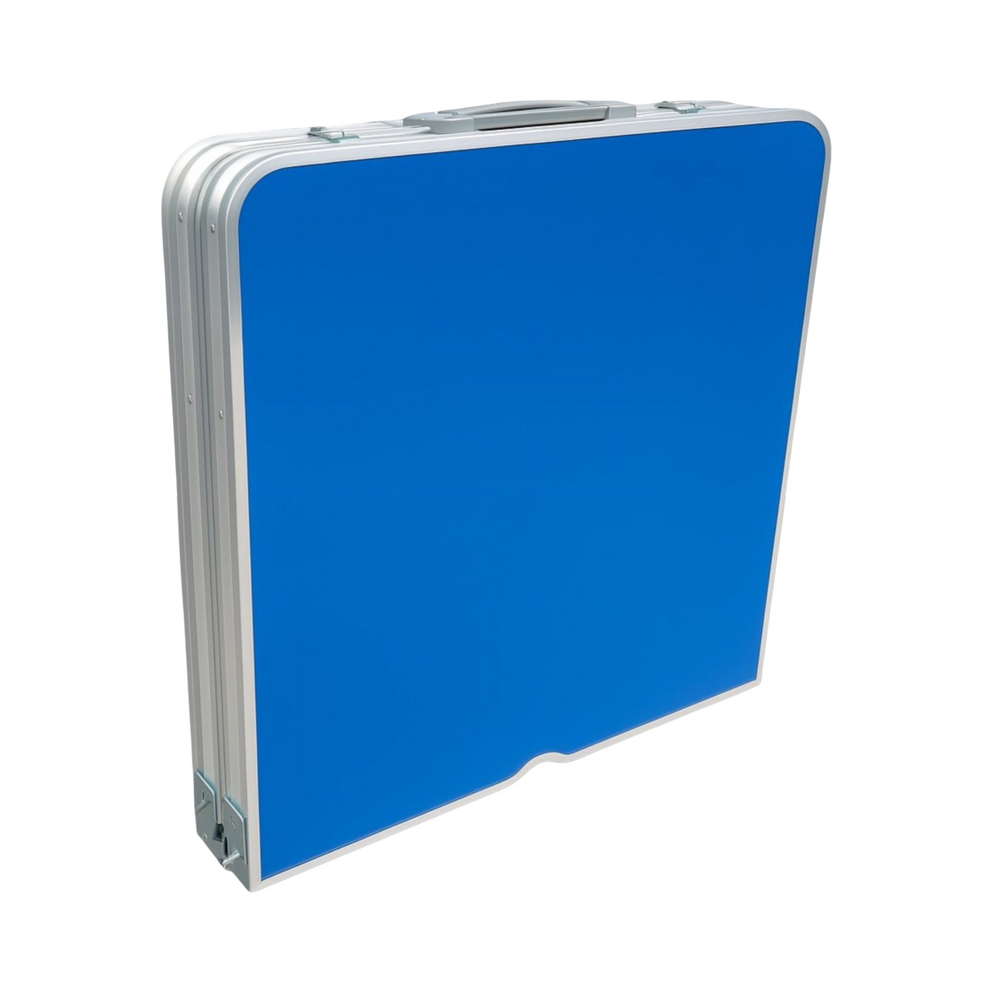 Camping Klapptisch Set 120×60 cm mit 4 Hockern – Faltbarer Outdoor Tisch für Picknick & Garten (Blau & Silber)