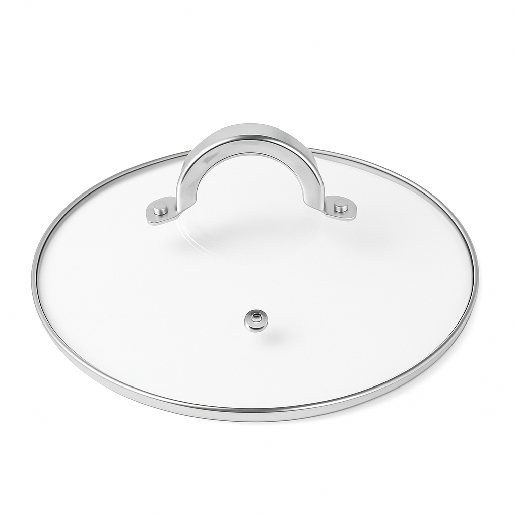 Edelstahl Kochtopf-Set 6-teilig - Induktionsgeeignet -28 cm 9,5L /26cm 7,2L / 24 cm 6L - Glasdeckel - 5-Schichtboden