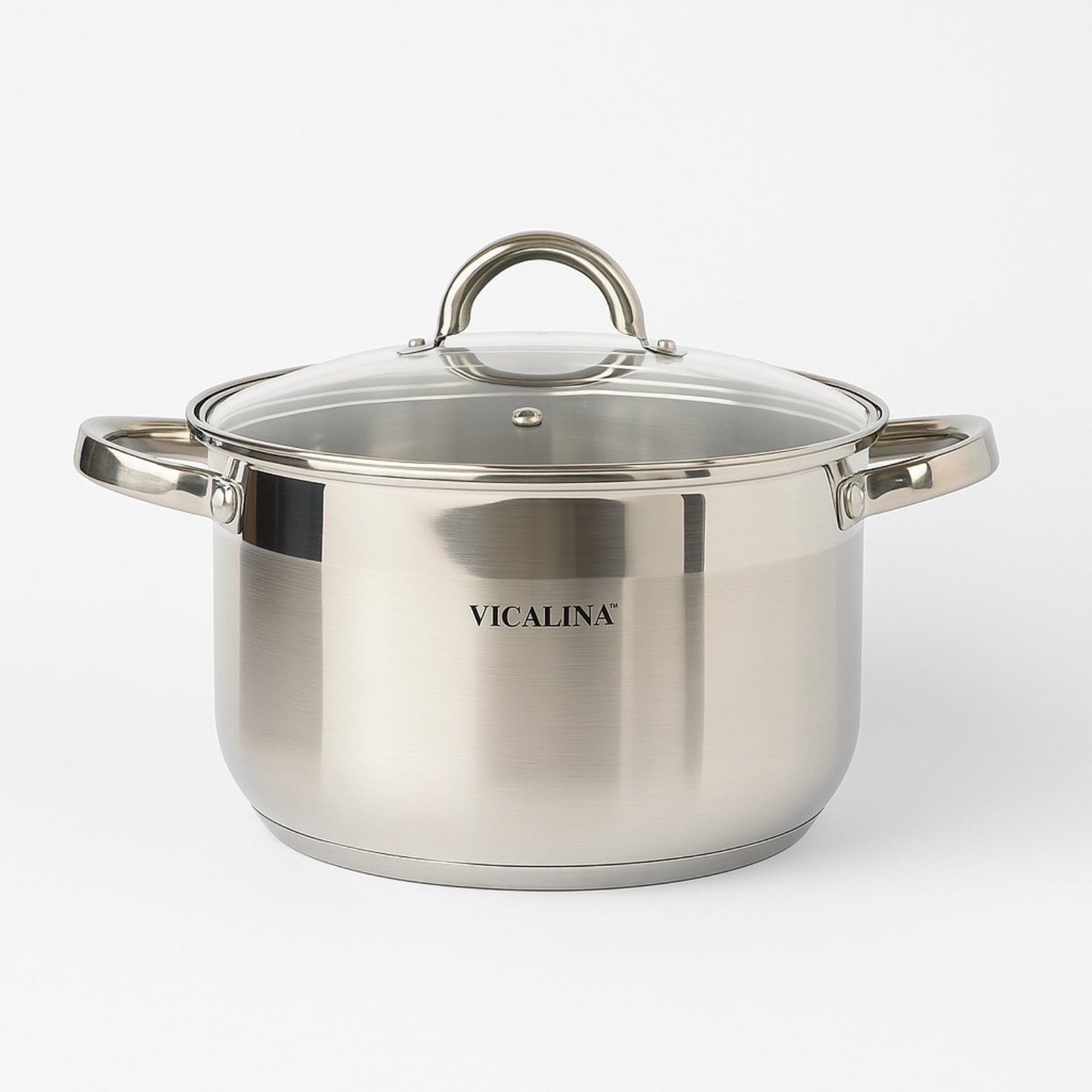 Edelstahl Kochtopf-Set 6-teilig - Induktionsgeeignet -28 cm 9,5L /26cm 7,2L / 24 cm 6L - Glasdeckel - 5-Schichtboden