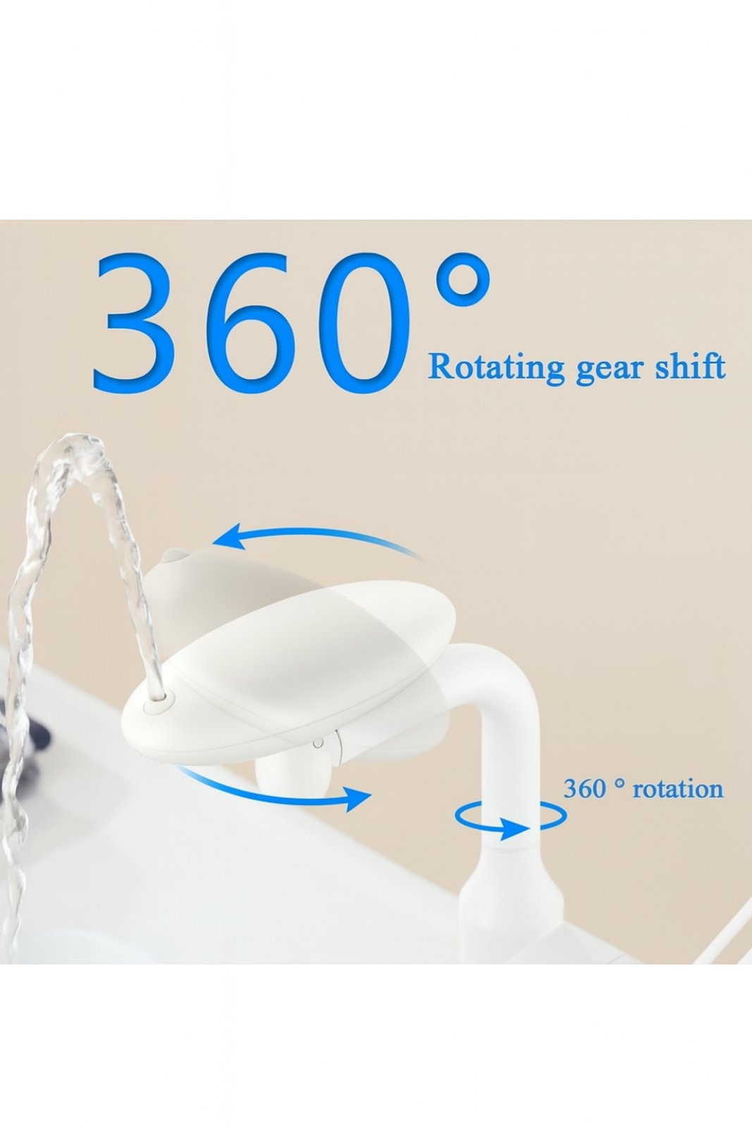 „Multifunktionaler Wasserhahn mit Brause – 360° drehbar, 4 Wasserstrahl-Modi, Gold & Weiß