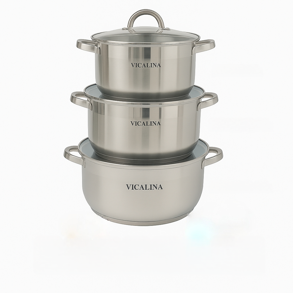 VICALINA® Edelstahl Topfset – 6-teilig | Induktion & Spülmaschinenfest