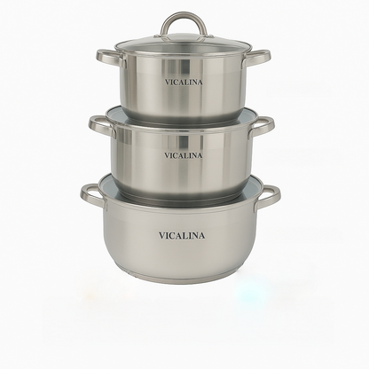 VICALINA® Edelstahl Topfset – 6-teilig | Induktion & Spülmaschinenfest