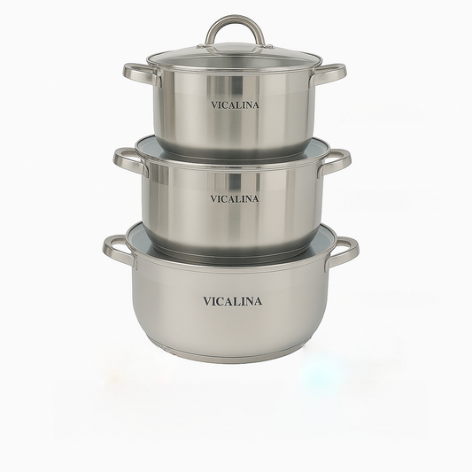 VICALINA® Edelstahl Topfset – 6-teilig | Induktion & Spülmaschinenfest