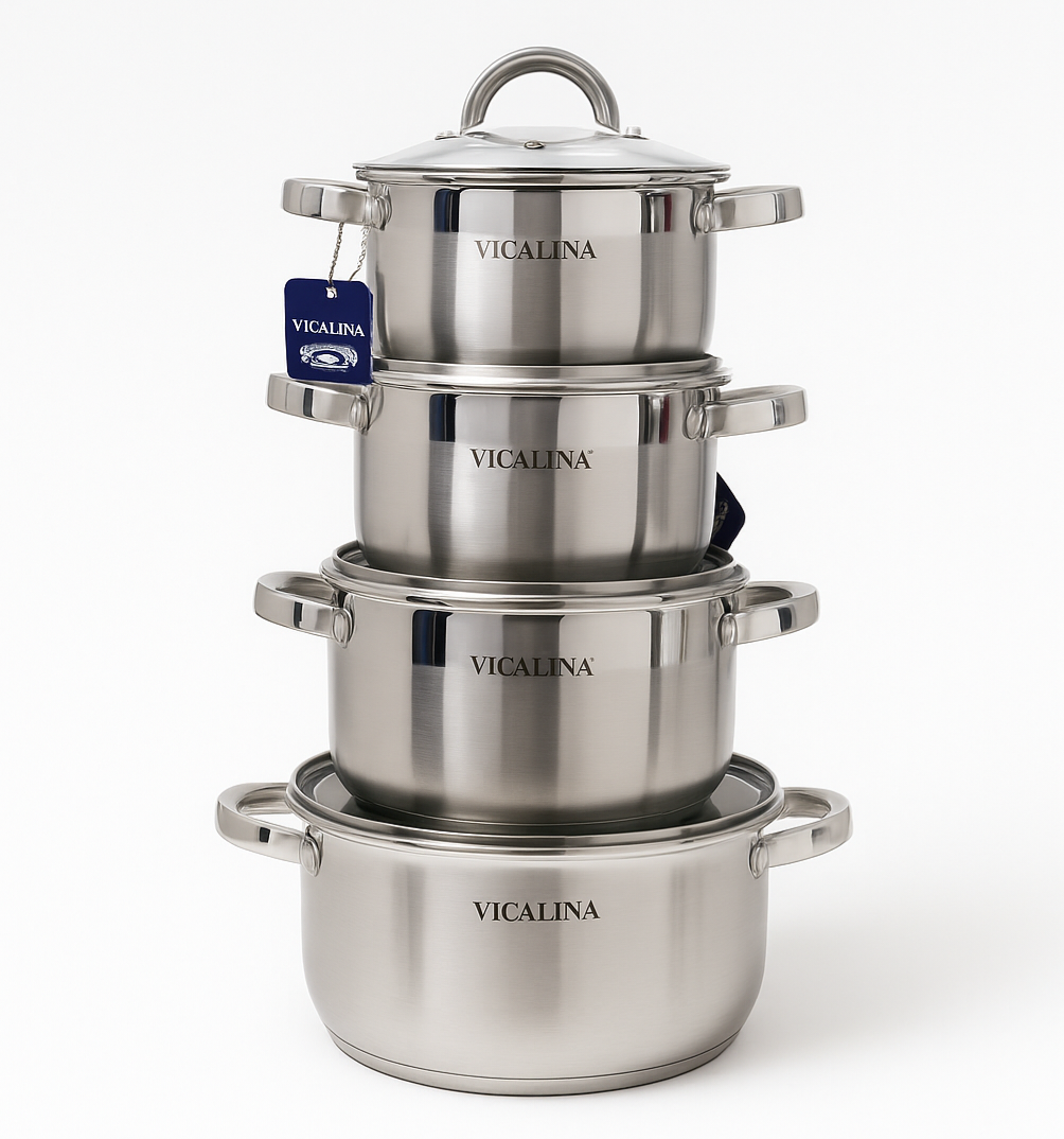 VICALINA® Edelstahl Kochtopf-Set – 8-teilig | Induktion & Spülmaschinenfest