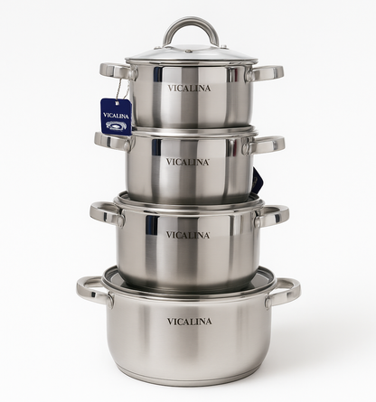 VICALINA® Edelstahl Kochtopf-Set – 8-teilig | Induktion & Spülmaschinenfest