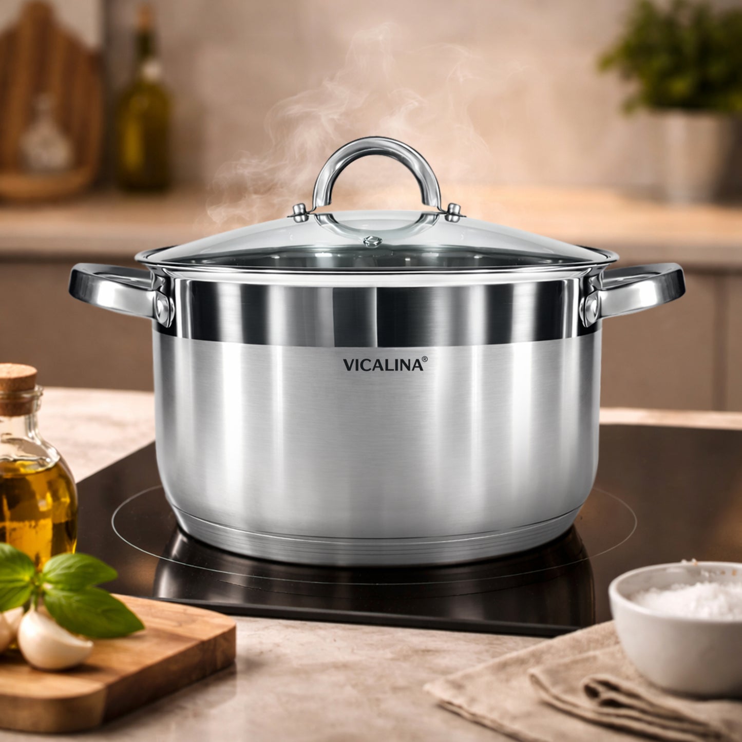 VICALINA® Edelstahl Kochtopf-Set – 8-teilig | Induktion & Spülmaschinenfest